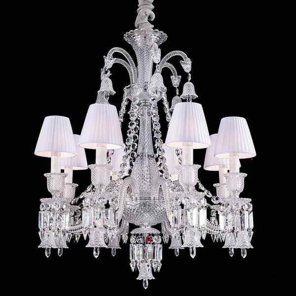 Light Luxury Classic Short Version Tiered Candle Light Crystal Chandelier for High-ceiling Rooms/Living Room-Nobipets