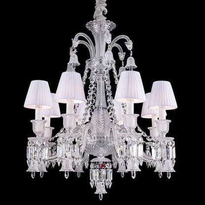 Light Luxury Classic Short Version Tiered Candle Light Crystal Chandelier for High-ceiling Rooms/Living Room-Nobipets