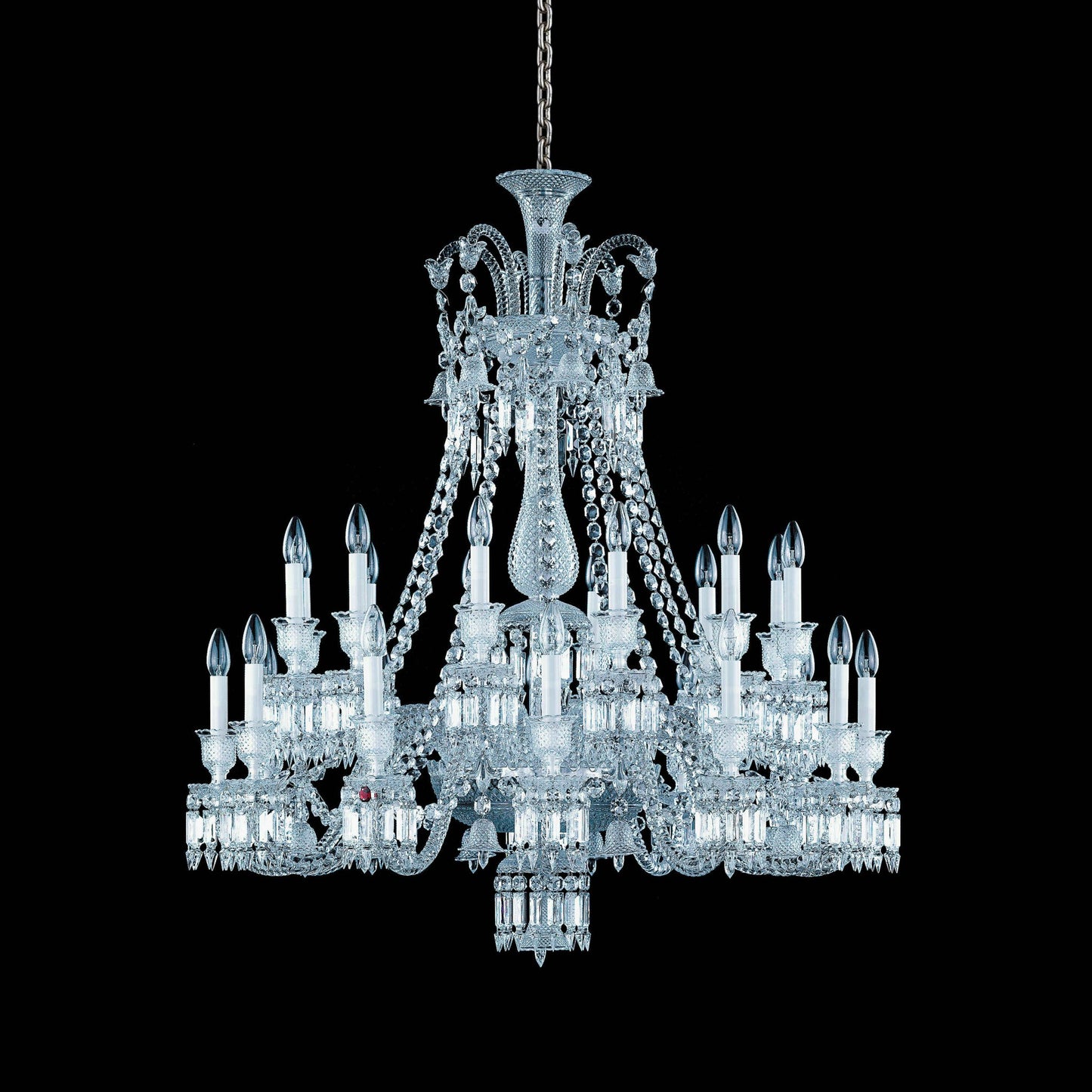 Light Luxury Classic Short Version Tiered Candle Light Crystal Chandelier for High-ceiling Rooms/Living Room-Nobipets