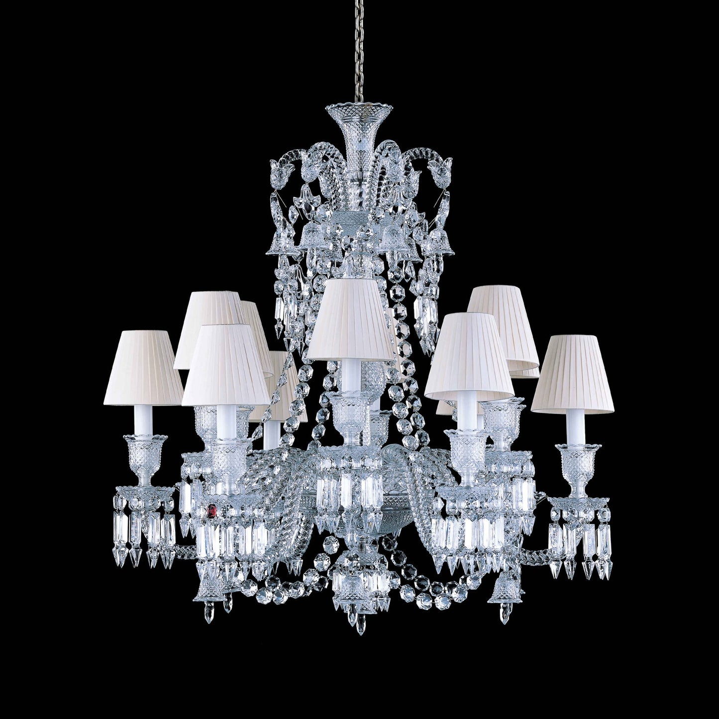 Light Luxury Classic Short Version Tiered Candle Light Crystal Chandelier for High-ceiling Rooms/Living Room-Nobipets