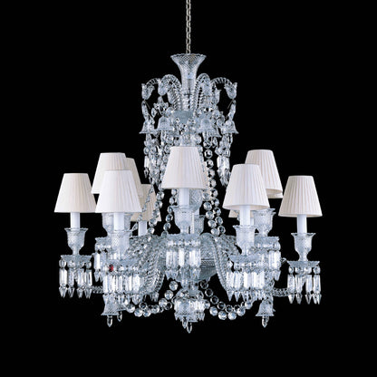 Light Luxury Classic Short Version Tiered Candle Light Crystal Chandelier for High-ceiling Rooms/Living Room-Nobipets