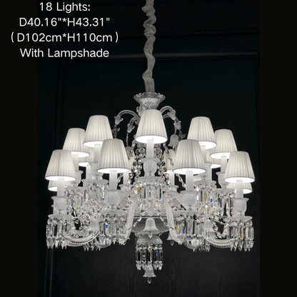 Light Luxury Classic Short Version Tiered Candle Light Crystal Chandelier for High-ceiling Rooms/Living Room-Nobipets