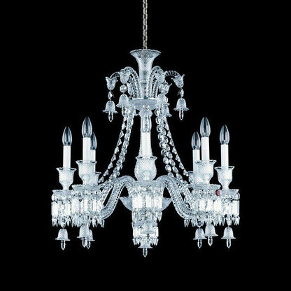 Light Luxury Classic Short Version Tiered Candle Light Crystal Chandelier for High-ceiling Rooms/Living Room-Nobipets