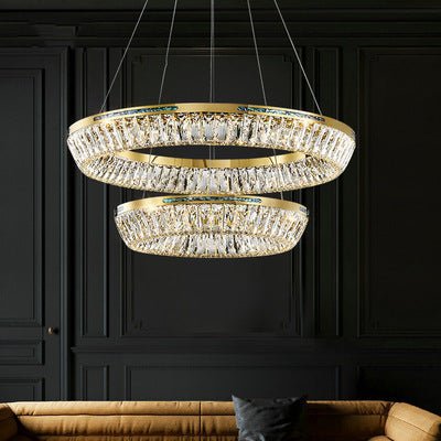 Light Luxury Creative Multi-layer Shell Crystal Art Chandelier for Living/Dining Room-Nobipets