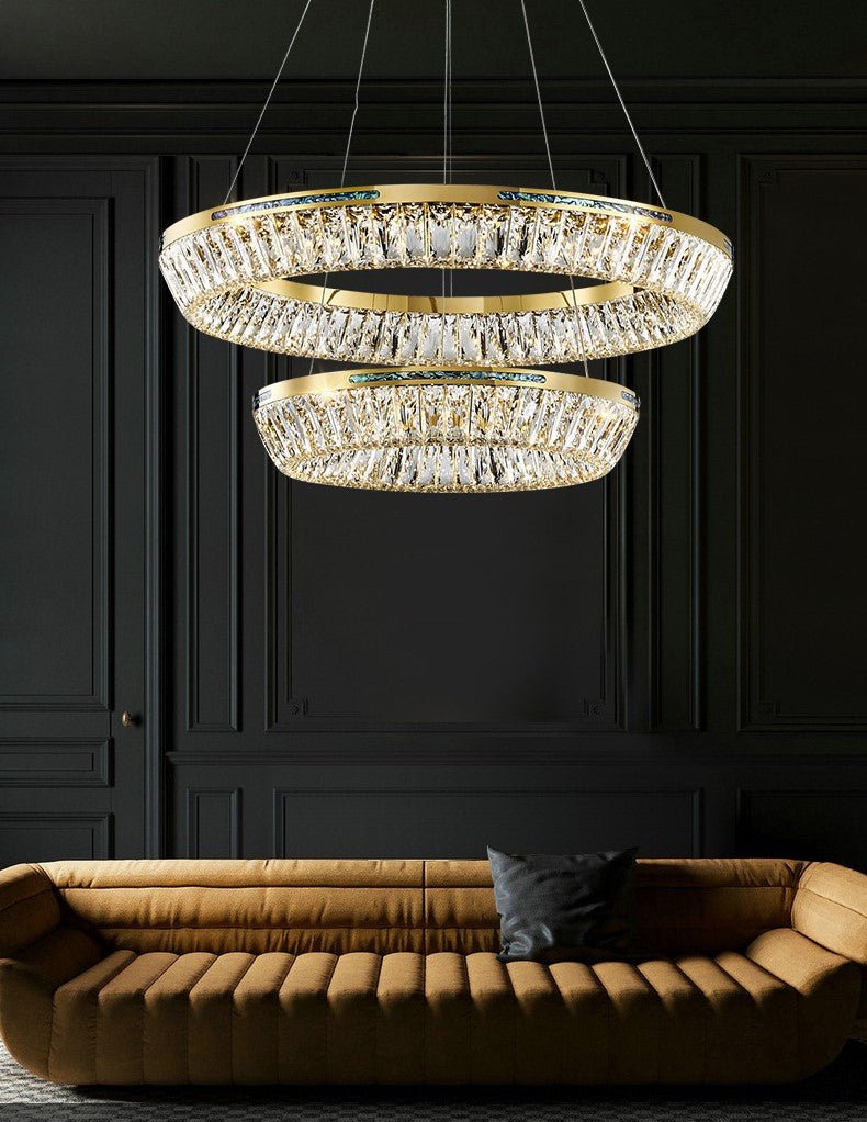 Light Luxury Creative Multi-layer Shell Crystal Art Chandelier for Living/Dining Room-Nobipets
