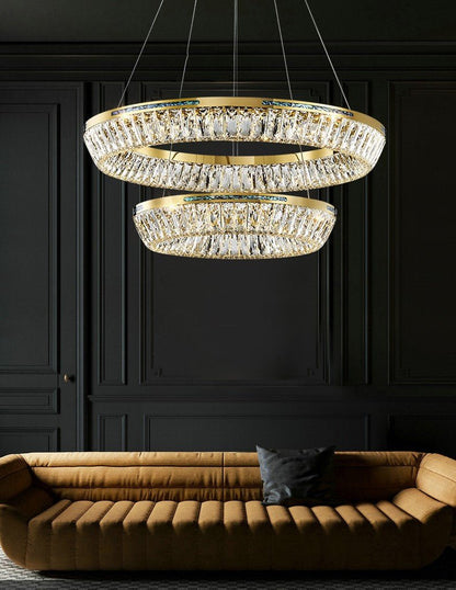 Light Luxury Creative Multi-layer Shell Crystal Art Chandelier for Living/Dining Room-Nobipets
