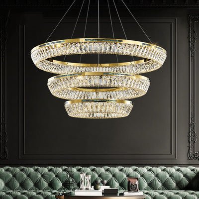 Light Luxury Creative Multi-layer Shell Crystal Art Chandelier for Living/Dining Room-Nobipets