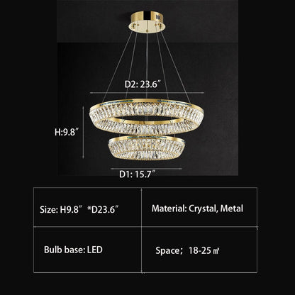 Light Luxury Creative Multi-layer Shell Crystal Art Chandelier for Living/Dining Room-Nobipets