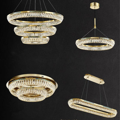 Light Luxury Creative Multi-layer Shell Crystal Art Chandelier for Living/Dining Room-Nobipets