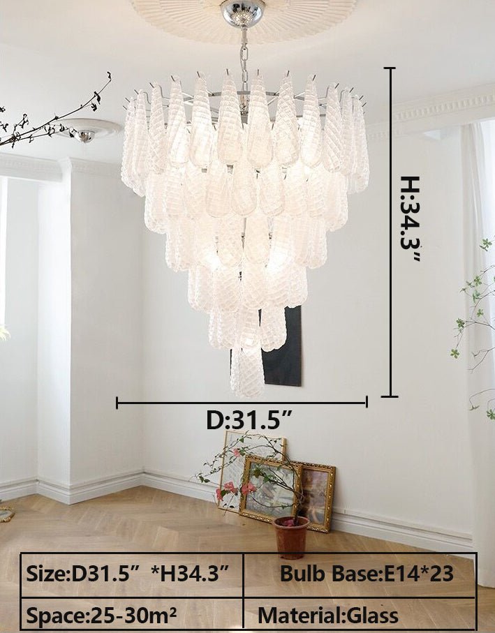 Light Luxury Multi-layered Teardrop Waterfall Chandelier for Living Room/Bedroom-Nobipets