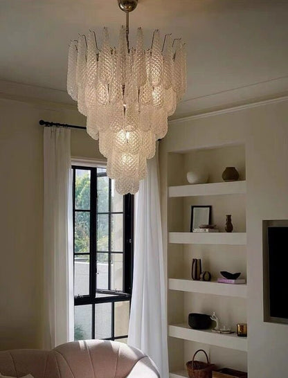 Light Luxury Multi-layered Teardrop Waterfall Chandelier for Living Room/Bedroom-Nobipets