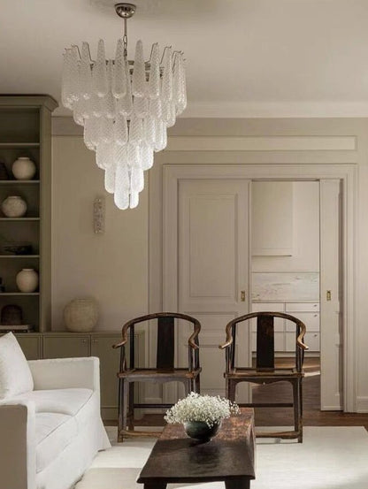 Light Luxury Multi-layered Teardrop Waterfall Chandelier for Living Room/Bedroom-Nobipets
