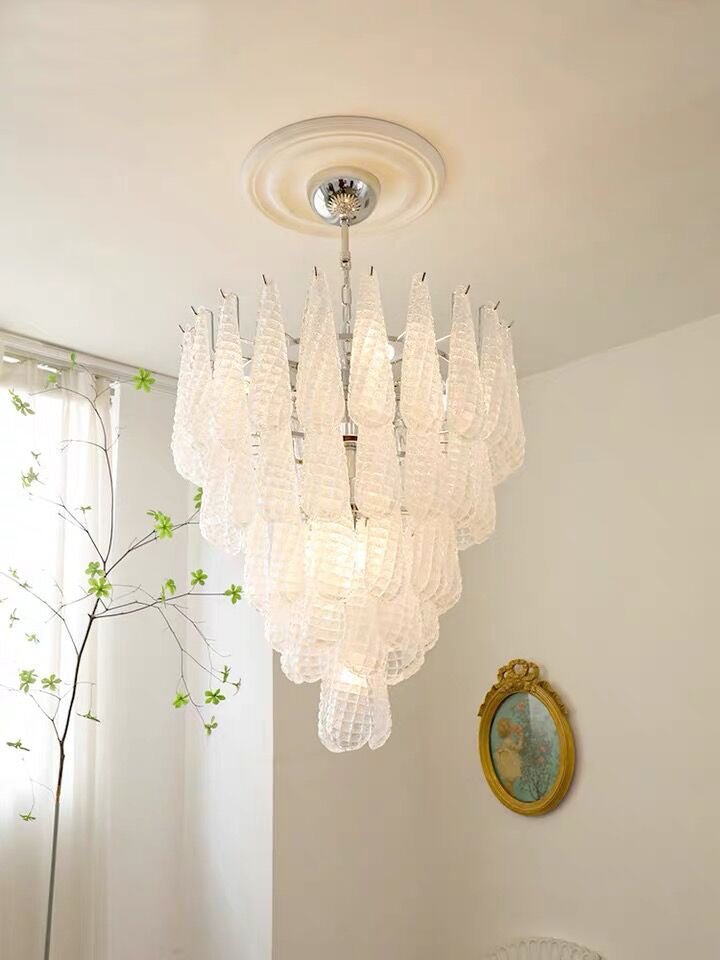 Light Luxury Multi-layered Teardrop Waterfall Chandelier for Living Room/Bedroom-Nobipets
