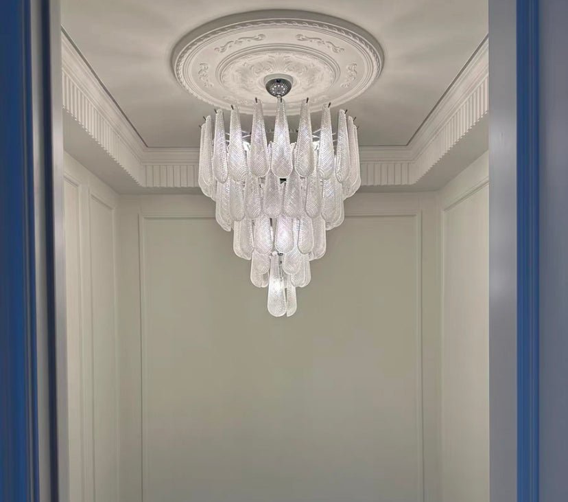 Light Luxury Multi-layered Teardrop Waterfall Chandelier for Living Room/Bedroom-Nobipets