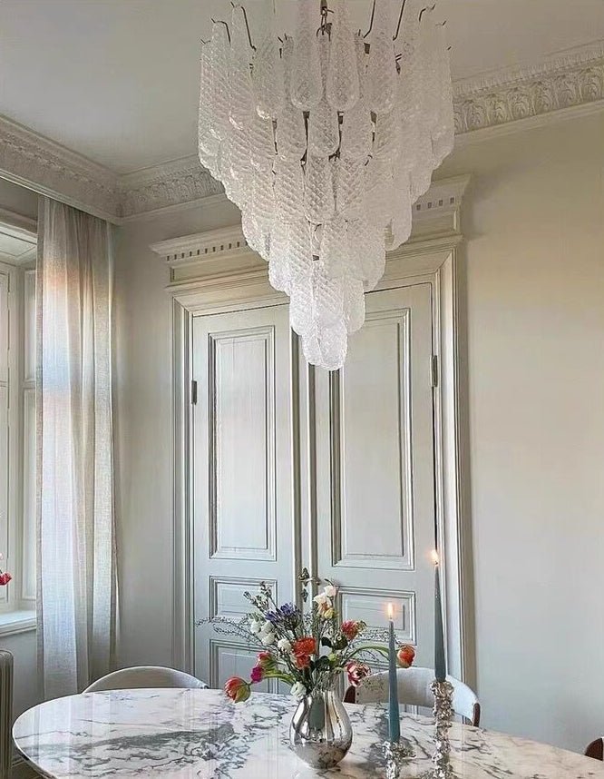 Light Luxury Multi-layered Teardrop Waterfall Chandelier for Living Room/Bedroom-Nobipets