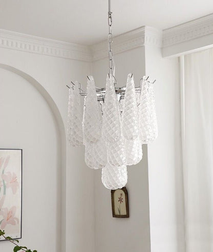Light Luxury Multi-layered Teardrop Waterfall Chandelier for Living Room/Bedroom-Nobipets