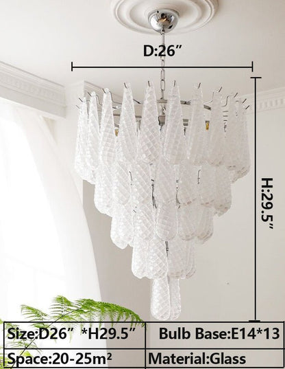 Light Luxury Multi-layered Teardrop Waterfall Chandelier for Living Room/Bedroom-Nobipets