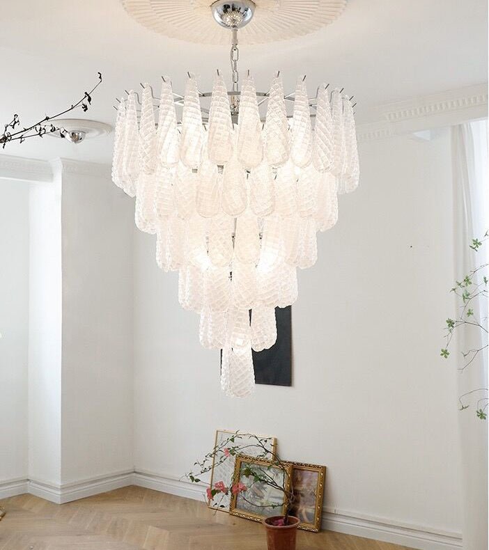 Light Luxury Multi-layered Teardrop Waterfall Chandelier for Living Room/Bedroom-Nobipets