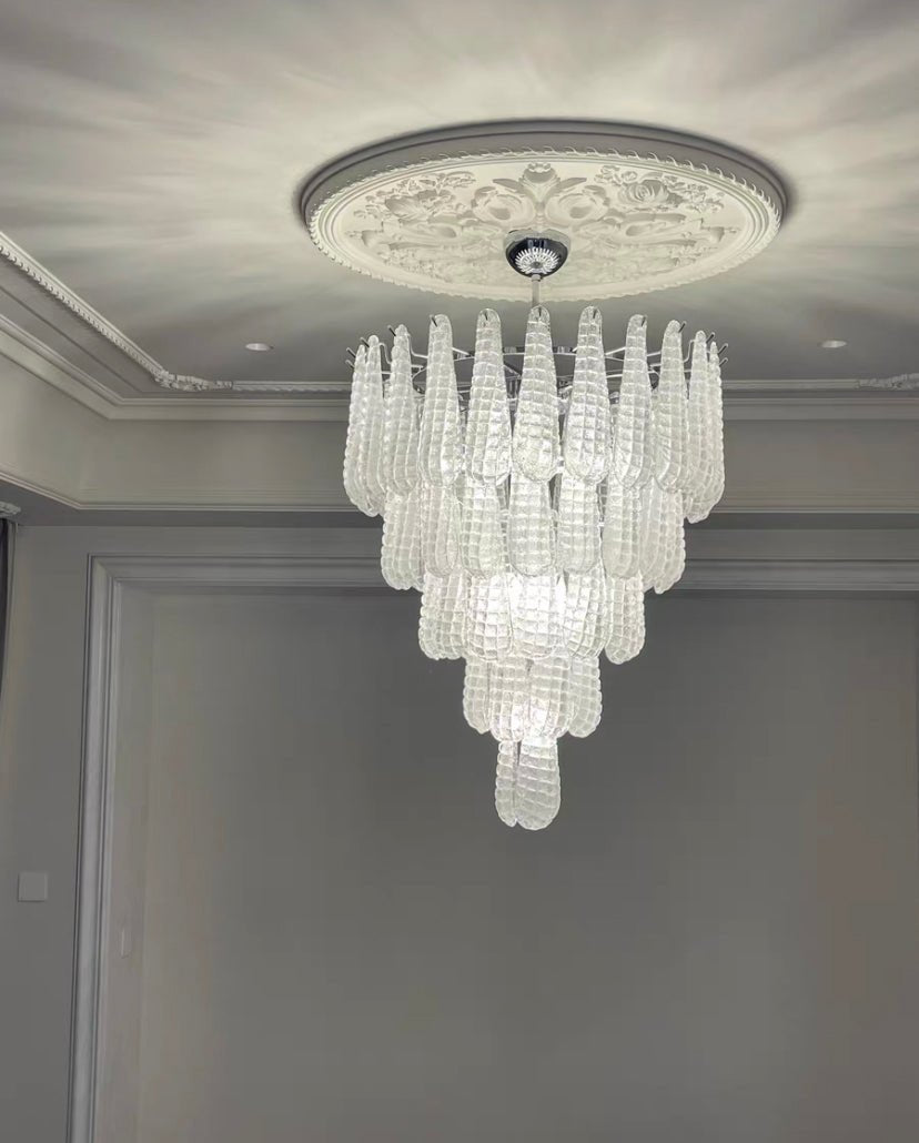 Light Luxury Multi-layered Teardrop Waterfall Chandelier for Living Room/Bedroom-Nobipets