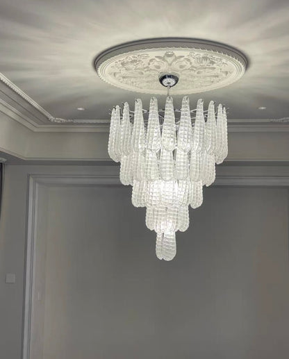 Light Luxury Multi-layered Teardrop Waterfall Chandelier for Living Room/Bedroom-Nobipets
