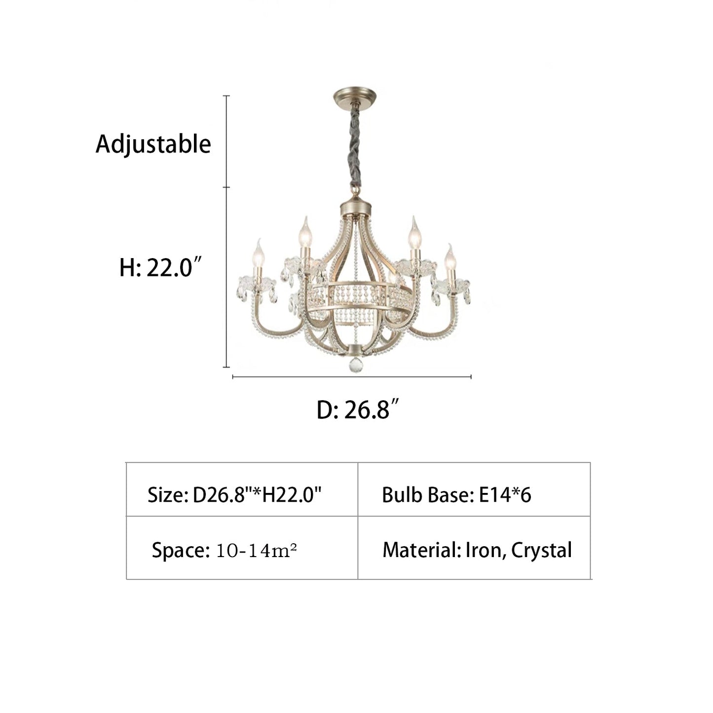 Light Luxury Nordic Vintage Candle Iron Lantern Chandelier for Living / Dining Room / Bedroom-Nobipets