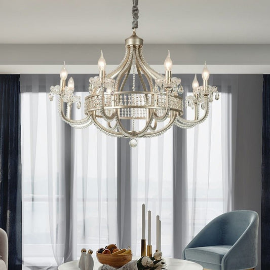 Light Luxury Nordic Vintage Candle Iron Lantern Chandelier for Living / Dining Room / Bedroom-Nobipets