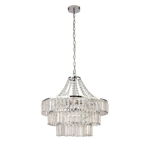 Light Luxury Round Tiered Crystal Chandelier for Living Room/Bedroom-Nobipets