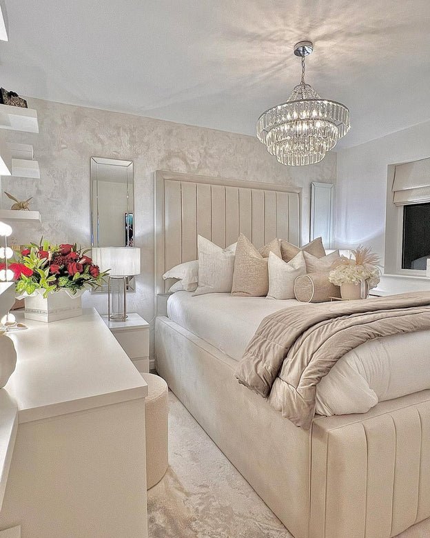 Light Luxury Round Tiered Crystal Chandelier for Living Room/Bedroom-Nobipets
