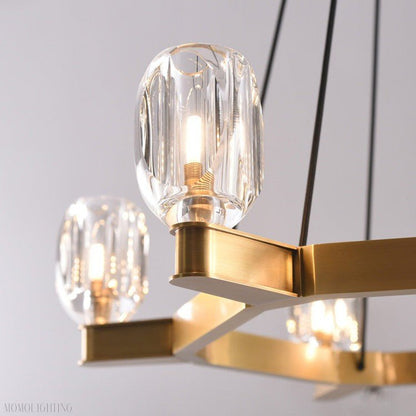 Linna Crystal Round Chandelier-Nobipets