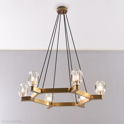 Linna Crystal Round Chandelier-Nobipets