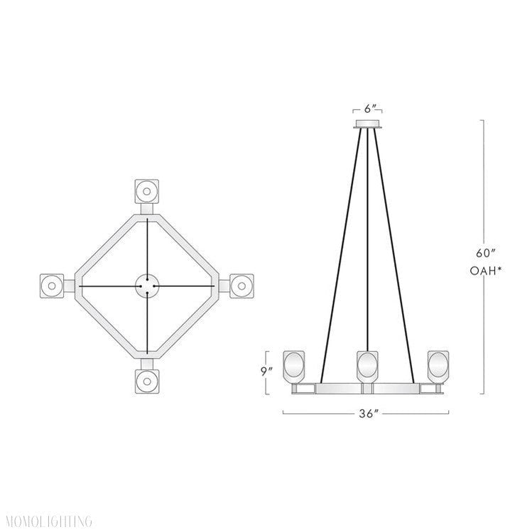 Linna Square Crystal Chandelier-Nobipets