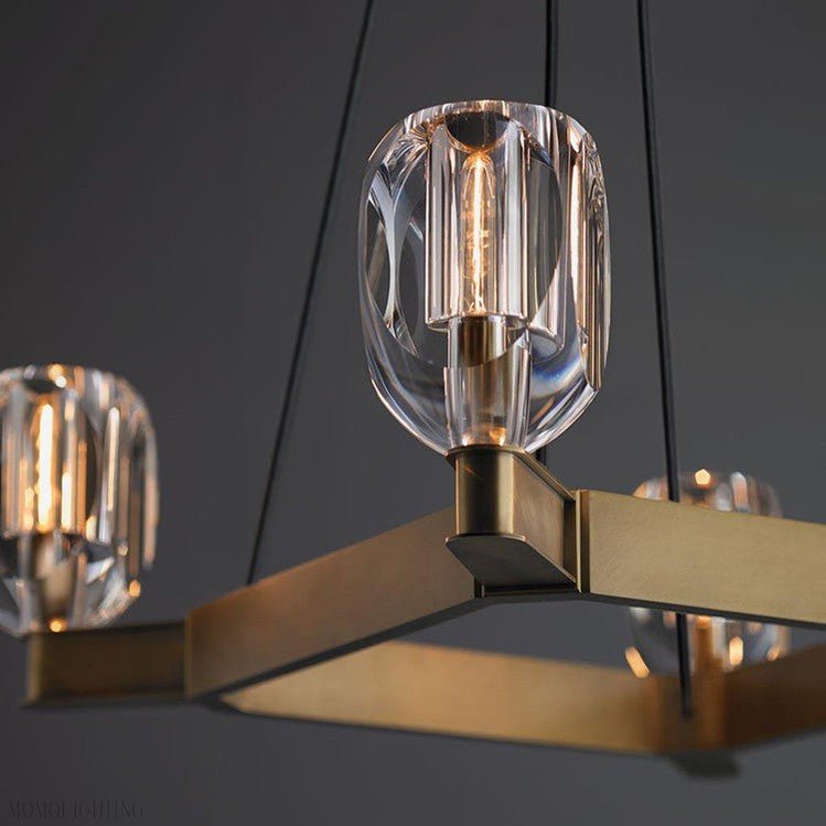 Linna Square Crystal Chandelier-Nobipets