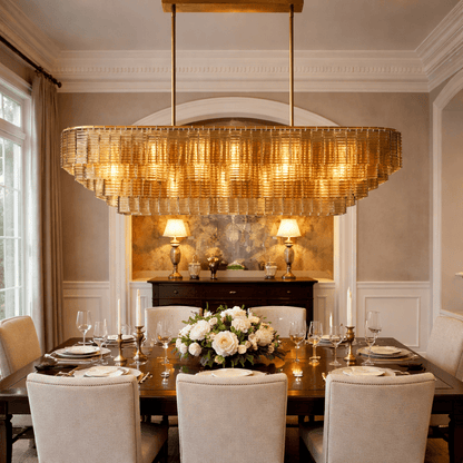 Lirene Smoke Glass Linear Chandelier