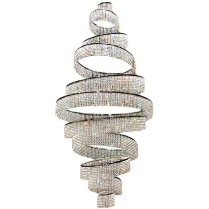 Long Crystal Tassel Rings Chandelier Extra Large Living Room Staircase High Ceiling Lighting Fixture-Nobipets