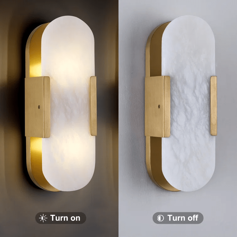 Lowell Melange Elongated Alabaster Wall Sconce 10"