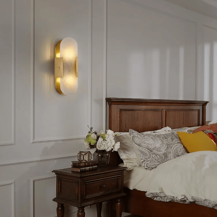 Lowell Melange Elongated Alabaster Wall Sconce 10"