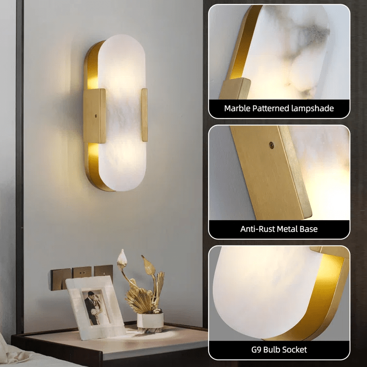 Lowell Melange Elongated Alabaster Wall Sconce 10"