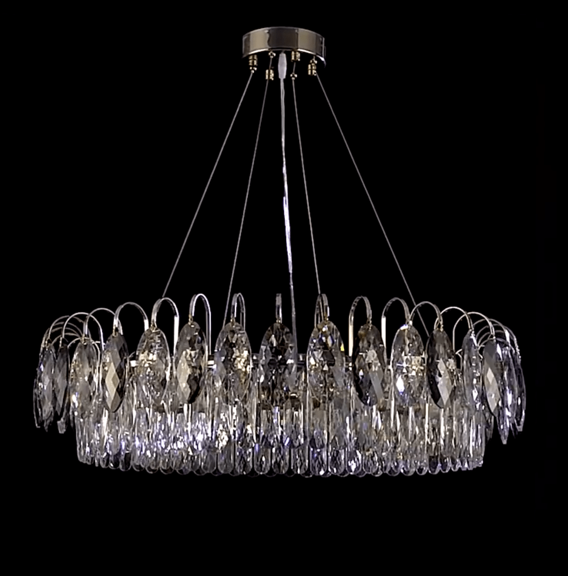 Luxurious K9 Crystal Chandelier Modern Ceiling Light Fixtures Set for Living Room/Dining Room-Nobipets