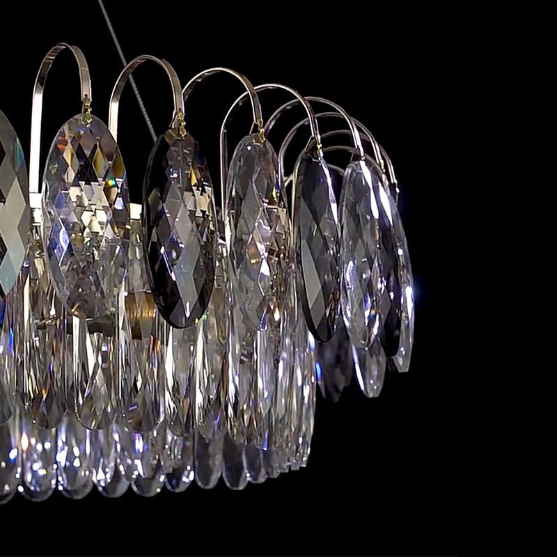 Luxurious K9 Crystal Chandelier Modern Ceiling Light Fixtures Set for Living Room/Dining Room-Nobipets