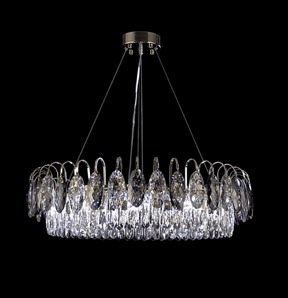 Luxurious K9 Crystal Chandelier Modern Ceiling Light Fixtures Set for Living Room/Dining Room-Nobipets