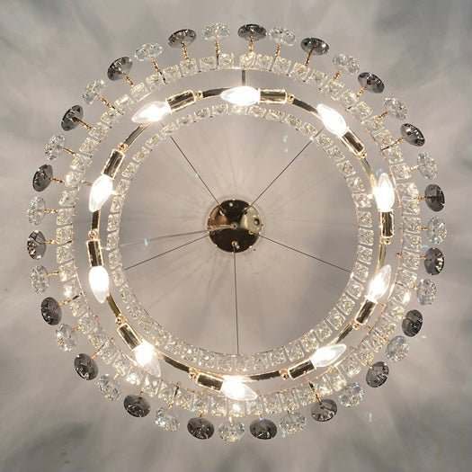 Luxurious K9 Crystal Chandelier Modern Ceiling Light Fixtures Set for Living Room/Dining Room-Nobipets