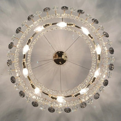 Luxurious K9 Crystal Chandelier Modern Ceiling Light Fixtures Set for Living Room/Dining Room-Nobipets