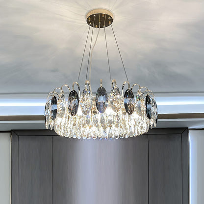 Luxurious K9 Crystal Chandelier Modern Ceiling Light Fixtures Set for Living Room/Dining Room-Nobipets