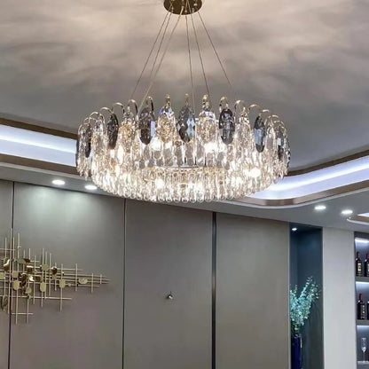 Luxurious K9 Crystal Chandelier Modern Ceiling Light Fixtures Set for Living Room/Dining Room-Nobipets