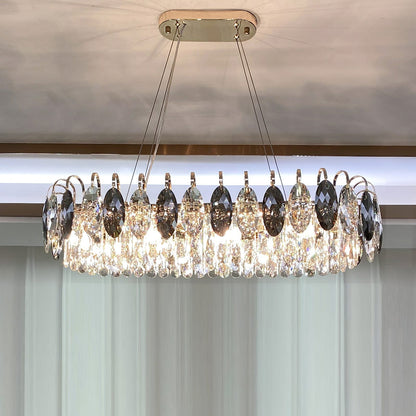 Luxurious K9 Crystal Chandelier Modern Ceiling Light Fixtures Set for Living Room/Dining Room-Nobipets