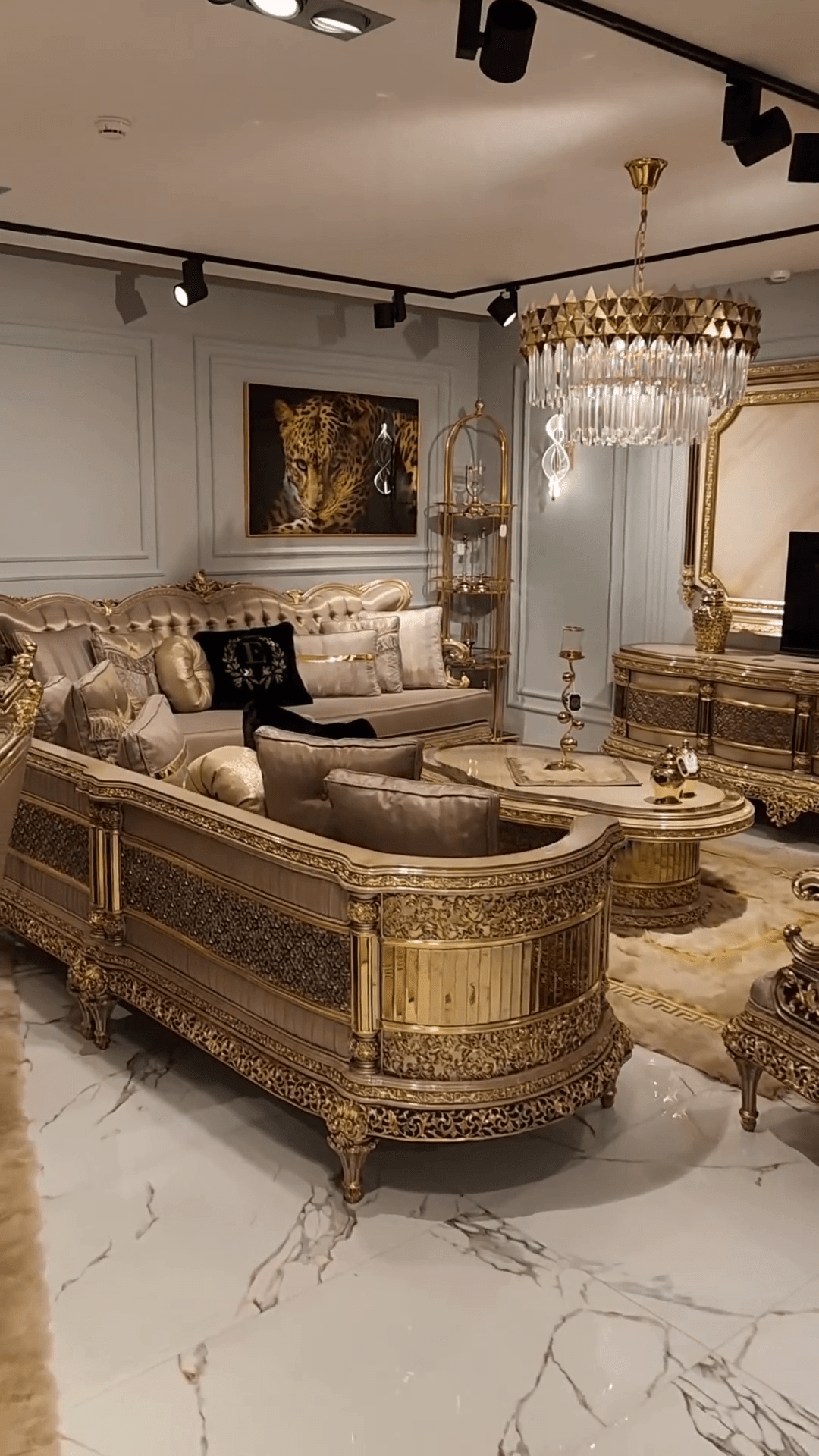 Luxury 1/2-Tier Round/Rectangular Gold Finish Crystal Chandelier for Living Room/Bedroom-Nobipets