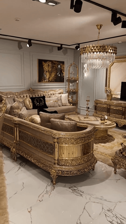 Luxury 1/2-Tier Round/Rectangular Gold Finish Crystal Chandelier for Living Room/Bedroom-Nobipets