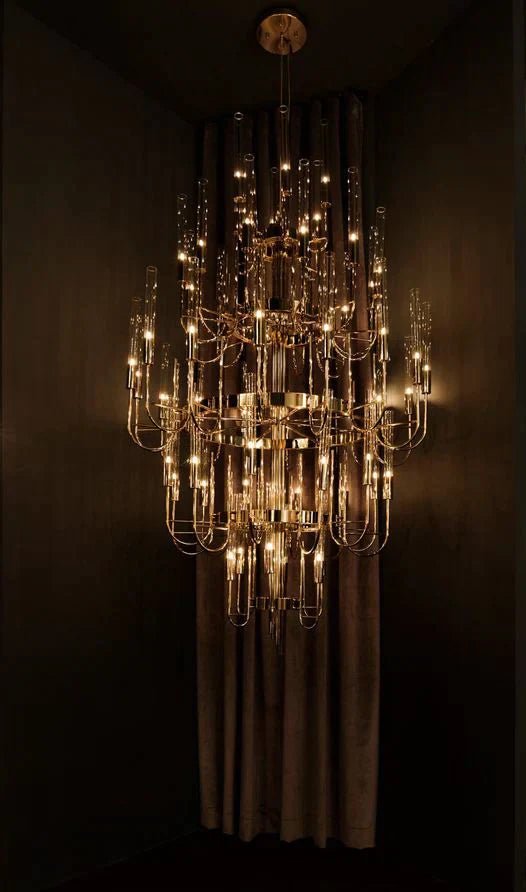 Luxury 5-Tier Crystal Rods Luxury Gala Chandelier-Nobipets