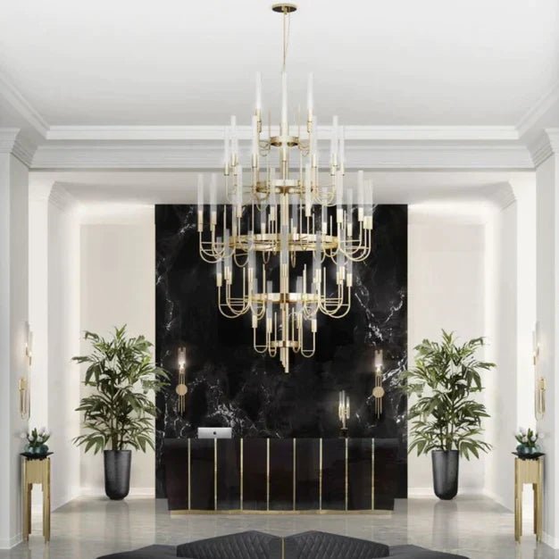 Luxury 5-Tier Crystal Rods Luxury Gala Chandelier-Nobipets