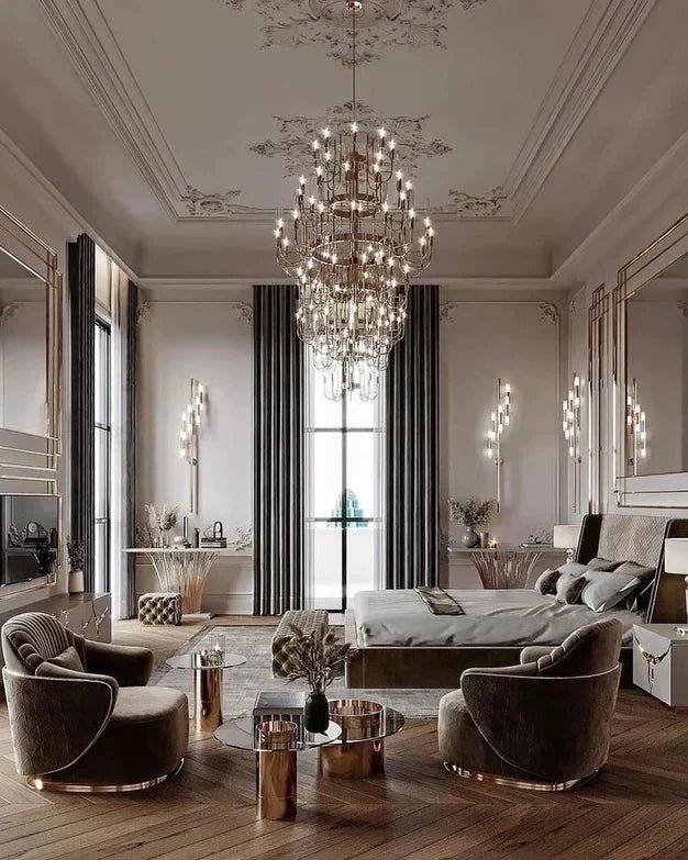 Luxury 5-Tier Crystal Rods Luxury Gala Chandelier-Nobipets